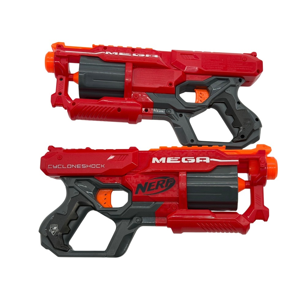 Nerf N-Strike Elite Mega CycloneShock Blaster Gun Toy Revolver Set of 2